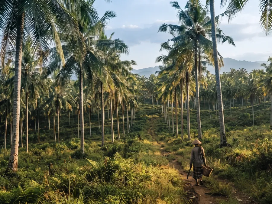 Coconut tree plantation